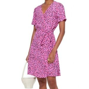 DVF Saville floral pink lemonade wrap dress / Size XL